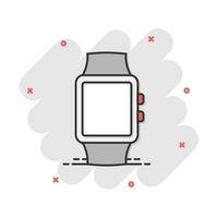 vector tekenfilm kijk maar icoon in grappig stijl. klok teken illustratie pictogram. timer bedrijf plons effect concept.