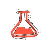 chemie bekers teken icoon in grappig stijl. fles test buis vector tekenfilm illustratie Aan wit geïsoleerd achtergrond. alchimie bedrijf concept plons effect.