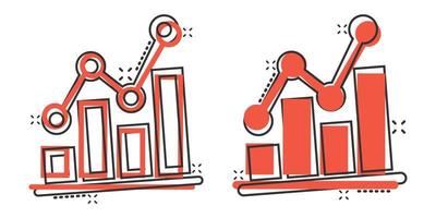 tabel diagram icoon in grappig stijl. pijl toenemen tekenfilm vector illustratie Aan wit geïsoleerd achtergrond. analyse plons effect bedrijf concept.