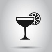 alcohol cocktail icoon in vlak stijl. drinken glas vector illustratie Aan geïsoleerd achtergrond. martini vloeistof bedrijf concept.