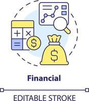 financieel concept icoon. toekomst winst voorspelling. winstgevendheid model- voor voorspelling abstract idee dun lijn illustratie. geïsoleerd schets tekening. bewerkbare beroerte vector