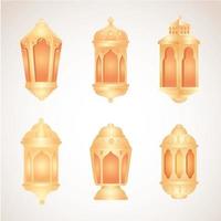 verzameling gouden lantaarns voor eid al adha mubarak vector