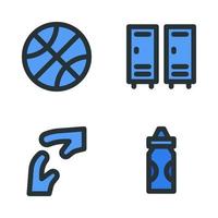 basketbal pictogrammen set. bal, kastje kamer, tijd uit, fles. perfect voor website mobiel app, app pictogrammen, presentatie, illustratie en ieder andere projecten vector