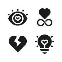 romance pictogrammen set. oog, oneindigheid, gebroken hart, lamp. perfect voor website mobiel app, app pictogrammen, presentatie, illustratie en ieder andere projecten vector