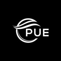 pue brief logo ontwerp Aan zwart achtergrond. pue creatief cirkel logo. pue initialen brief logo concept. pue brief ontwerp. vector