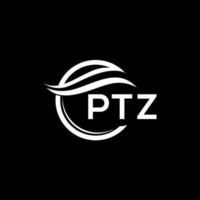 ptz brief logo ontwerp Aan zwart achtergrond. ptz creatief cirkel logo. ptz initialen brief logo concept. ptz brief ontwerp. vector