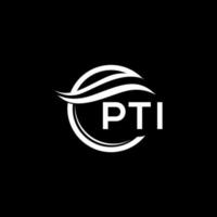 pti brief logo ontwerp Aan zwart achtergrond. pti creatief cirkel logo. pti initialen brief logo concept. pti brief ontwerp. vector