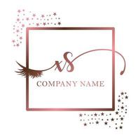 eerste logo xs handschrift Dames wimper bedenken kunstmatig bruiloft modern premie vector