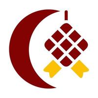 kurma icoon duotoon rood geel stijl Ramadan illustratie vector element en symbool perfect.