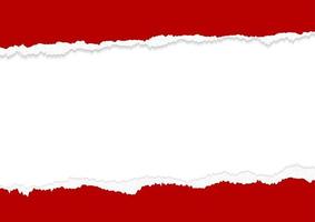 bannerontwerp van rode gescheurde document randen op witte achtergrond met exemplaar ruimte vectorillustratie vector