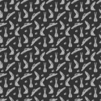 naadloos monochroom patroon met schattig Pasen konijntjes en eieren Aan een donker grijs achtergrond. tekenfilm vector illustratie.