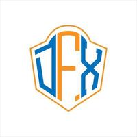 dfx abstract monogram schild logo ontwerp Aan wit achtergrond. dfx creatief initialen brief logo. vector