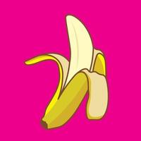 banaan vector illustratie in knal kleur tekenfilm stijl, perfect voor t overhemd ontwerp en kind onderwijs icoon