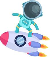 astronaut karakter in schattig tekenfilm stijl vector