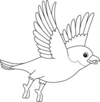 blauwe vogel dier geïsoleerd kleur bladzijde voor kinderen vector