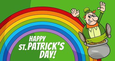 heilige Patrick dag ontwerp met tekenfilm elf van Ierse folklore vector