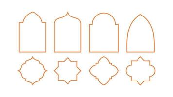 acht Islamitisch vormen geïsoleerd Aan wit achtergrond voor Ramadan concept. vector