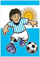 Argentinië voetbal speler met vlag achtergrond vector