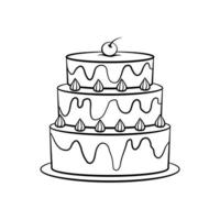 verjaardag taart vector Aan wit achtergrond