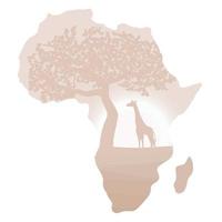 Afrika continent silhouet met landschap vector