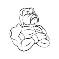 sterk bulldog mascotte illustratie vector