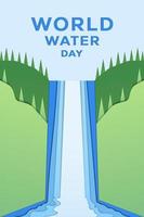 wereld water dag papier besnoeiing stijl verticaal banier poster illustratie vector