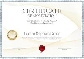 certificaat of diploma van voltooiing ontwerp sjabloon wit achtergrond vector illustratie
