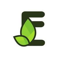 eerste e blad logo vector