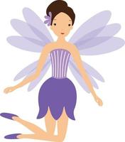 schattig weinig Purper fee vector fantasie illustratie