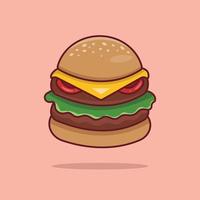 vrij vector icoon hamburger tekenfilm illustratie