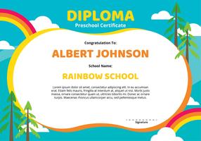 Diploma voorschoolse certificaatsjabloon vector