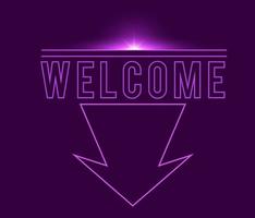 Purper gloeiend neon tekens. drie pijlen. vector illustratie