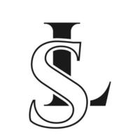 brief ls logo. sl logotype luxe symbool vector