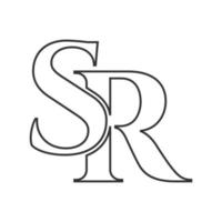 brief rs logo. sr logotype luxe symbool vector