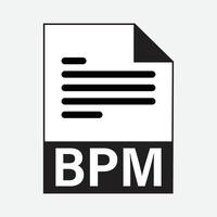 bpm het dossier formaten icoon vector