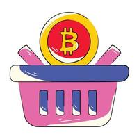 modieus bitcoin boodschappen doen vector