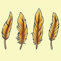 illustratie van vogelveren thanksgiving herfstthema, u kunt gebruiken op uw ontwerpen en tekeningen van vogels of in thanksgiving day. vector