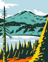 lassen vulkanisch nationaal park in Californië wpa poster art vector