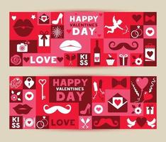 set van banners voor Valentijnsdag festival 14 februari. vector