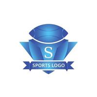 sport- logo vector illustratie sjabloon blauw kleur.