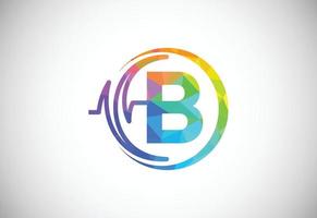 eerste laag poly b alfabet met Gezondheid pols. hartslag logo ontwerp. logo voor medisch of Gezondheid bedrijf vector