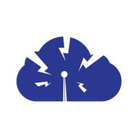 wolk berekenen logo ontwerp. databank opslagruimte Diensten web technologie logo. creatief idee concept ontwerp wolk berekenen vector icoon.