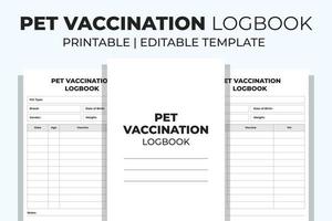 huisdier vaccinatie logboek vector