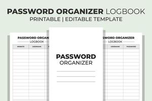 wachtwoord organisator logboek vector