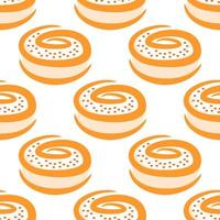 donut naadloos patroon. bakken patroon geel. vector