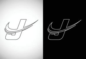 eerste brief j met een swoosh lijn kunststijl logo. modern vector logotype voor bedrijf en bedrijf identiteit.