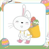 schattig Pasen konijn geheugenkaart voor kinderen. klaar naar afdrukken. afdrukbare spel kaart. leerzaam kaart voor peuter. vector het dossier.