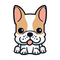 tekenfilm schattig hond. zittend bulldog pup. vector