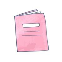 hand- getrokken schattig roze notitieboekje omslag, waterverf geïsoleerd Open leerboek vector