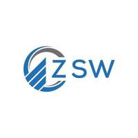 zsw vlak accounting logo ontwerp Aan wit achtergrond. zsw creatief initialen groei diagram brief logo concept. zsw bedrijf financiën logo ontwerp. vector